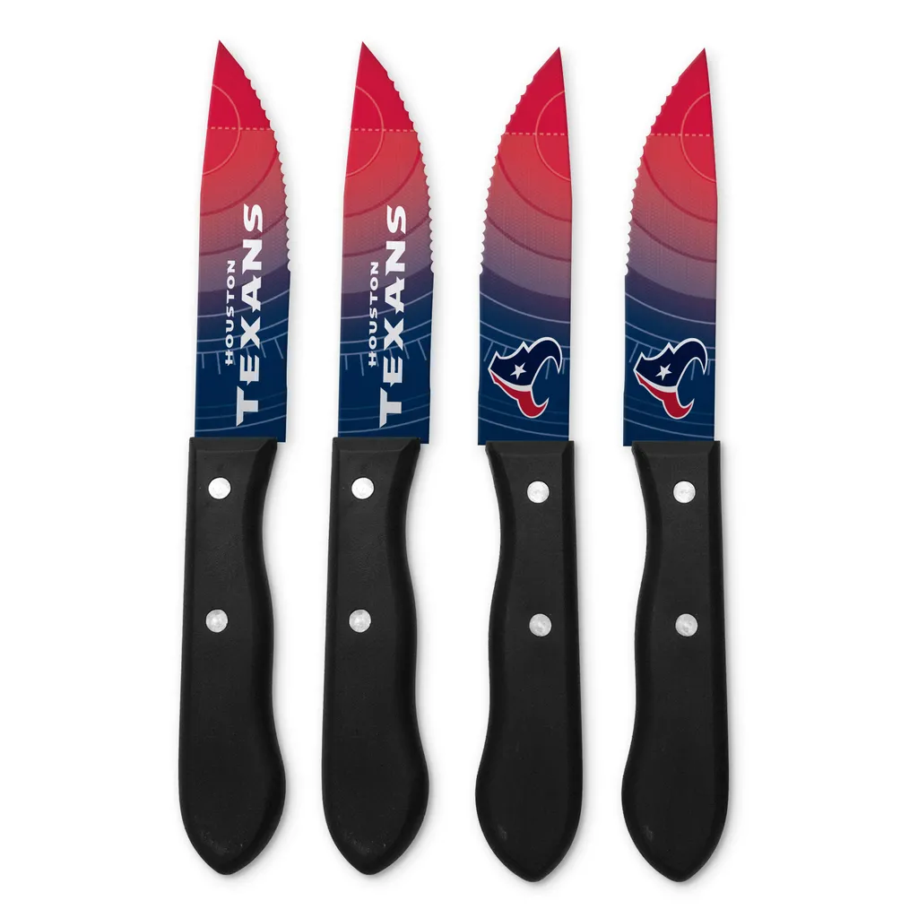 NFL Houston Texans Steakmesser 4-teilig Set Football Messer Set Barbecue